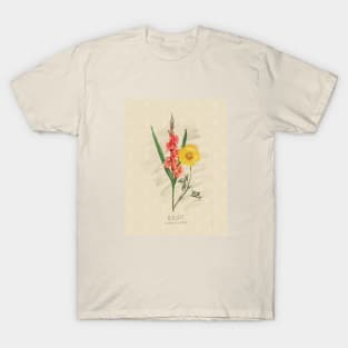 August Flower Birth Month Illustration T-Shirt